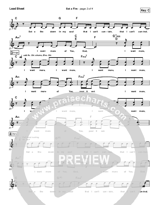 Set A Fire Lead Sheet (Will Reagan / United Pursuit)