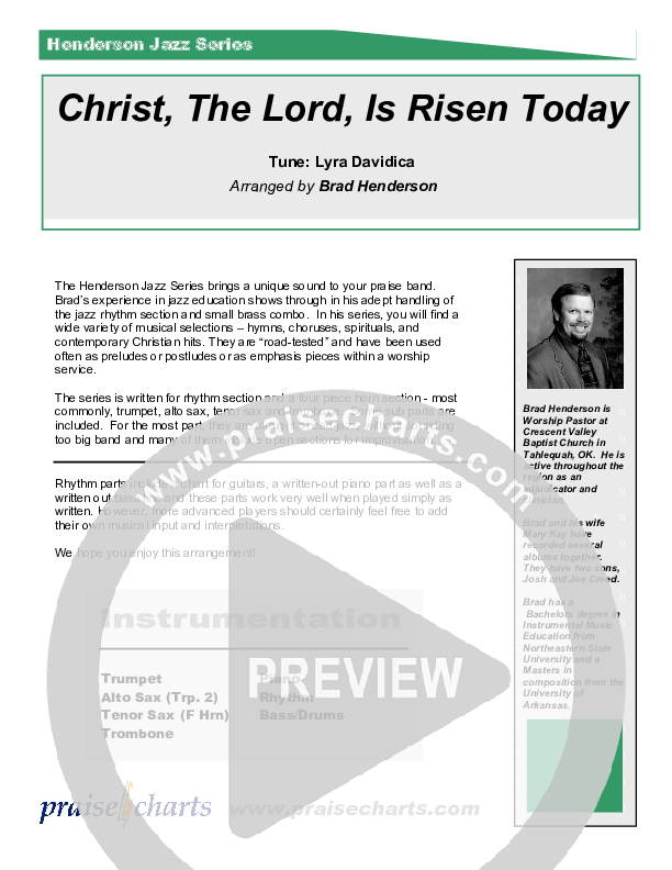 Christ The Lord Is Risen Today (Instrumental) Orchestration (Brad Henderson)