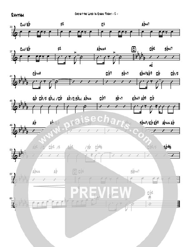 Christ The Lord Is Risen Today (Instrumental) Rhythm Chart (Brad Henderson)