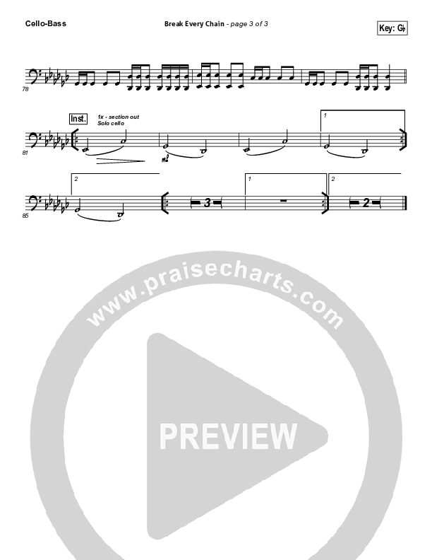 Break Every Chain Cello/Bass (Will Reagan / United Pursuit)