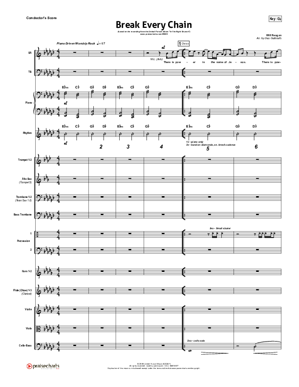 Break Every Chain Conductor's Score (Will Reagan / United Pursuit)