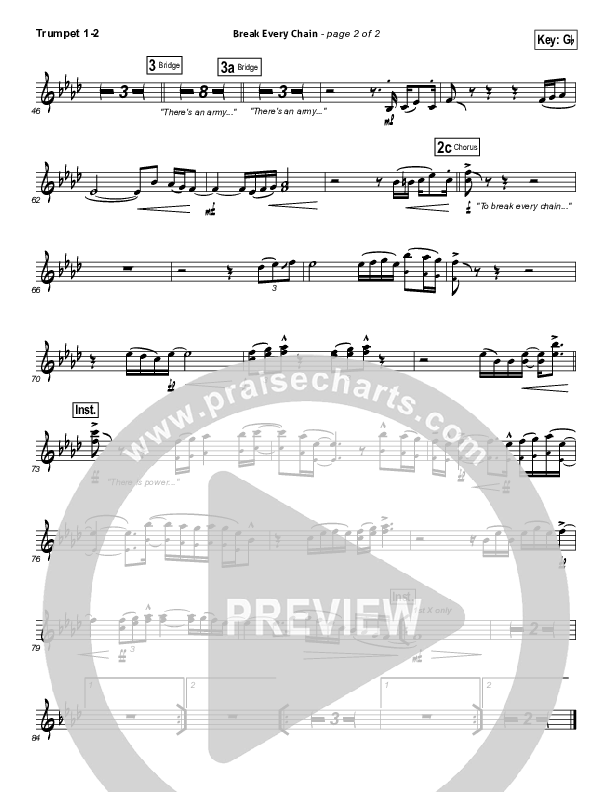Break Every Chain Trumpet 1,2 (Will Reagan / United Pursuit)