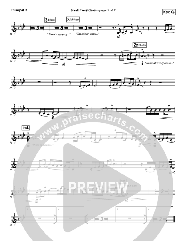 Break Every Chain Trumpet 3 (Will Reagan / United Pursuit)
