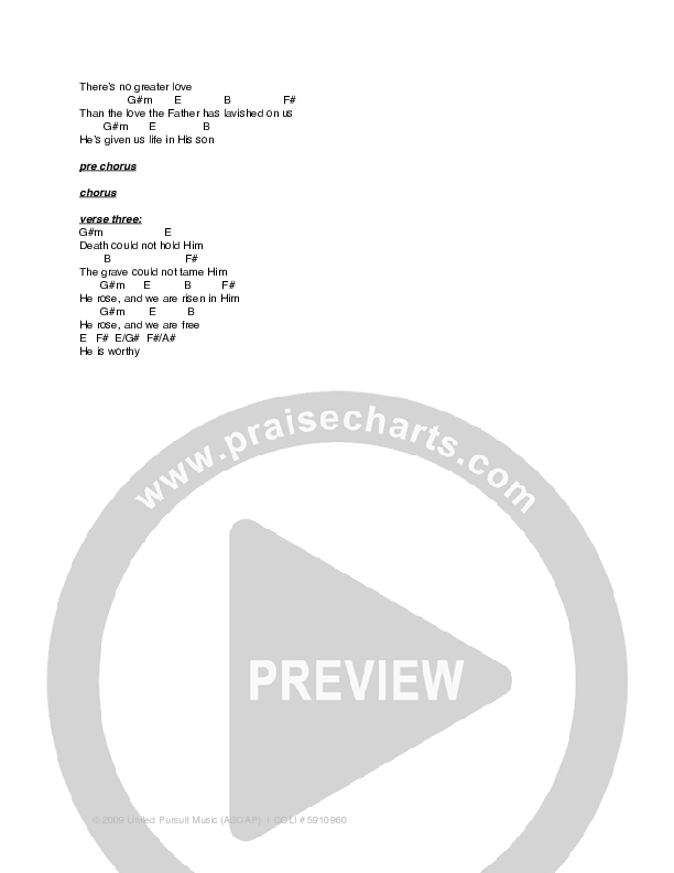 God So Loved Chords & Lyrics (Will Reagan / United Pursuit)