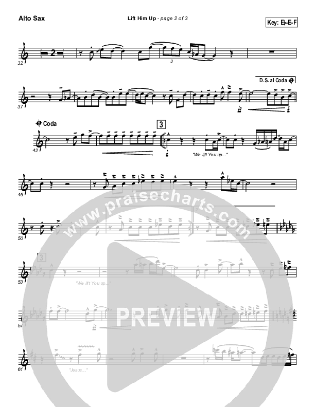 Lift Him Up Alto Sax (Martha Munizzi)