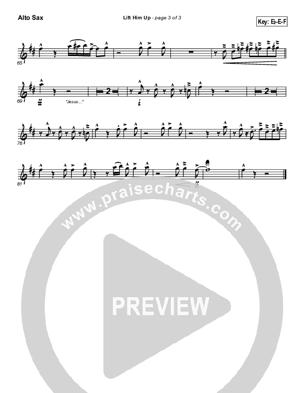 Lift Him Up Alto Sax (Martha Munizzi)