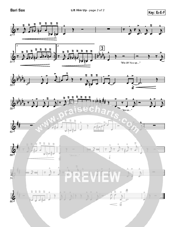 Lift Him Up Bari Sax (Martha Munizzi)