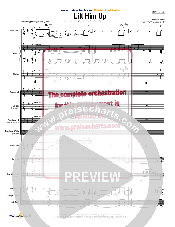 Lift Him Up Conductor's Score (Martha Munizzi)
