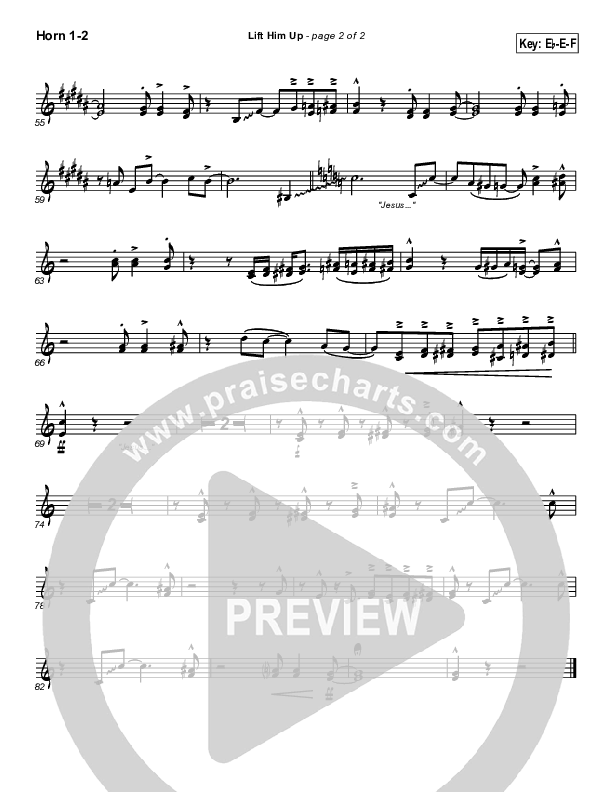 Lift Him Up French Horn 1/2 (Martha Munizzi)