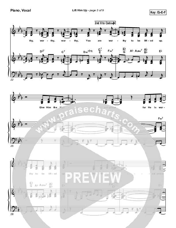 Lift Him Up Piano/Vocal Pack (Martha Munizzi)