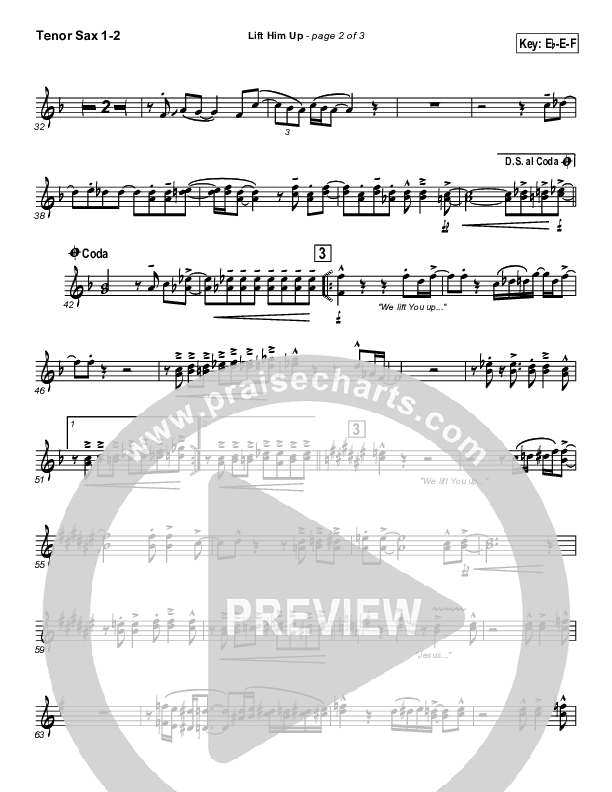 Lift Him Up Tenor Sax 1/2 (Martha Munizzi)