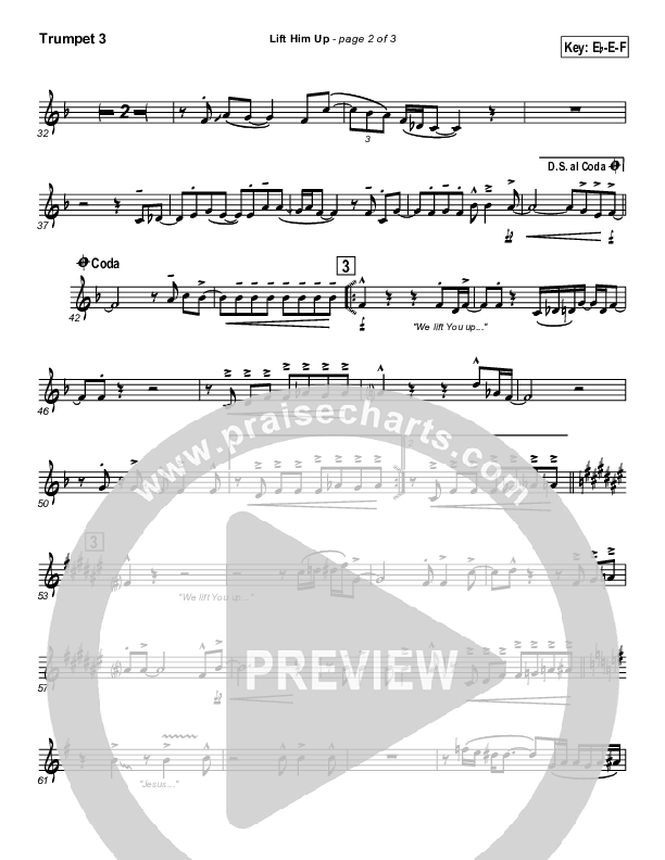 Lift Him Up Trumpet 3 (Martha Munizzi)