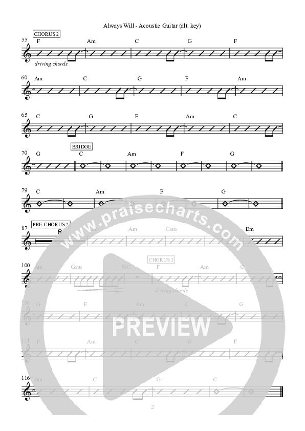 Always Will Acoustic Guitar (Hillsong Worship)