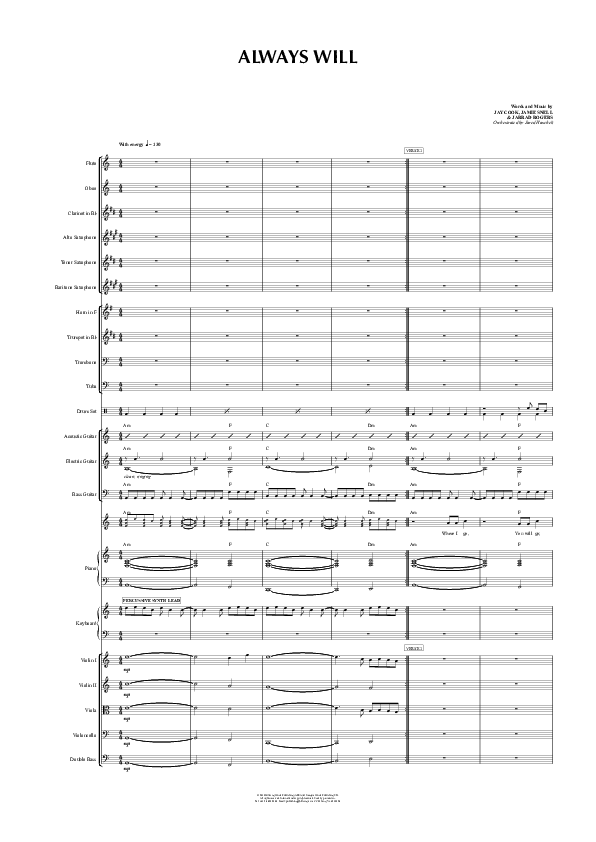 Always Will Conductor's Score (Hillsong Worship)