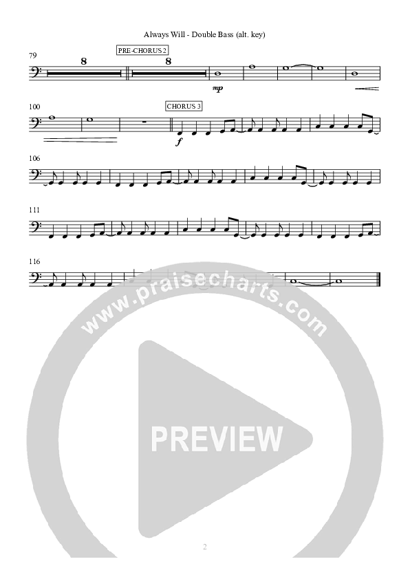 Always Will Double Bass (Hillsong Worship)