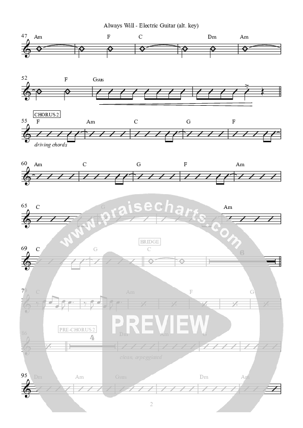 Always Will Electric Guitar (Hillsong Worship)