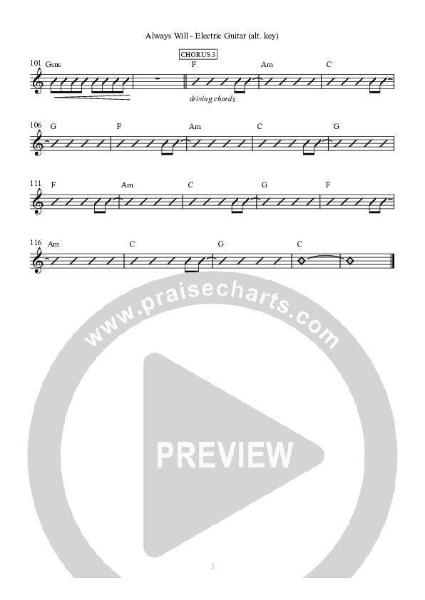 Always Will Electric Guitar (Hillsong Worship)