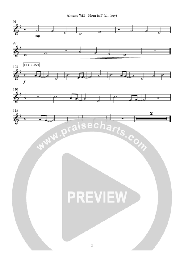 Always Will French Horn (Hillsong Worship)