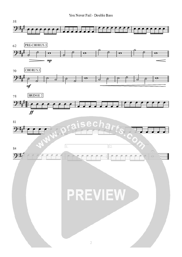 You Never Fail Double Bass (Hillsong Worship)