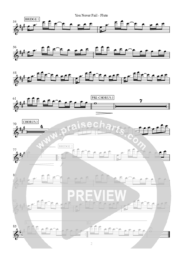 You Never Fail Flute (Hillsong Worship)