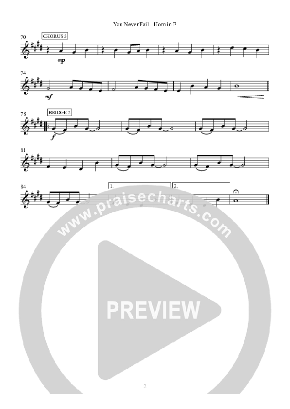 You Never Fail French Horn (Hillsong Worship)