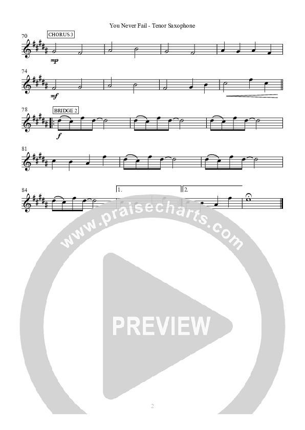 You Never Fail Tenor Sax 2 (Hillsong Worship)