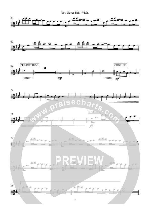 You Never Fail Viola (Hillsong Worship)