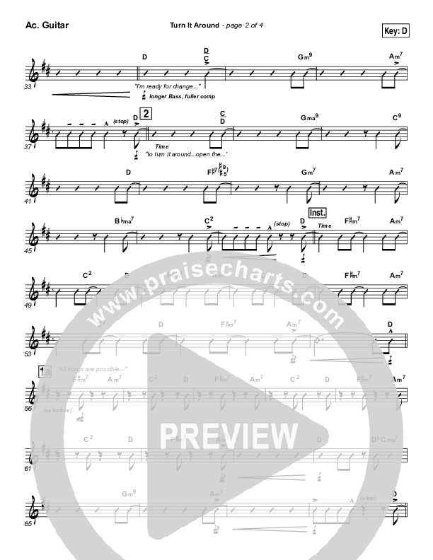 Turn It Around Acoustic Guitar (Israel Houghton)