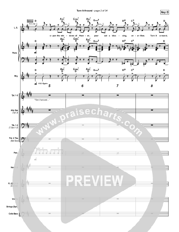 Turn It Around Conductor's Score (Israel Houghton)