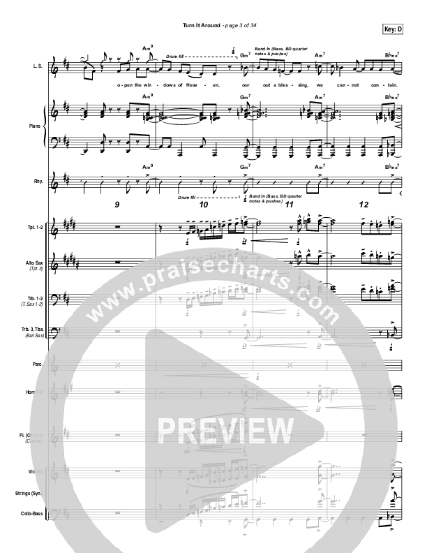 Turn It Around Conductor's Score (Israel Houghton)