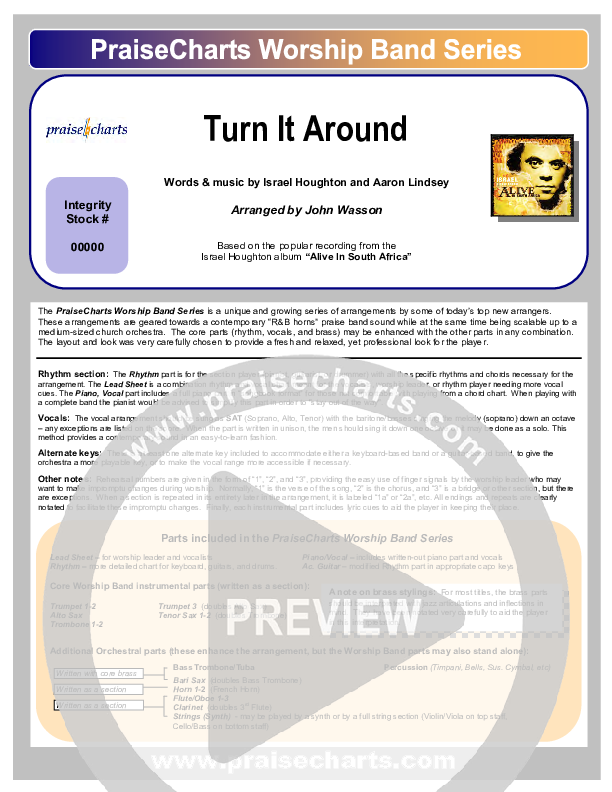 Turn It Around Cover Sheet (Israel Houghton)