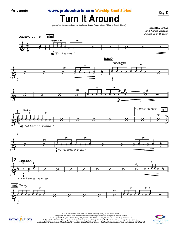 Turn It Around Percussion (Israel Houghton)