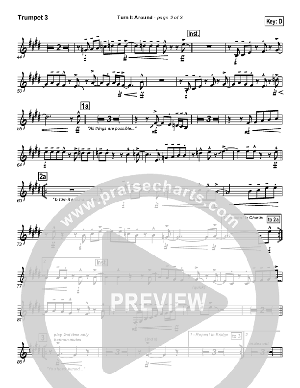 Turn It Around Trumpet 3 (Israel Houghton)