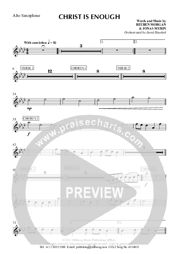 Christ Is Enough Alto Sax (Hillsong Worship)