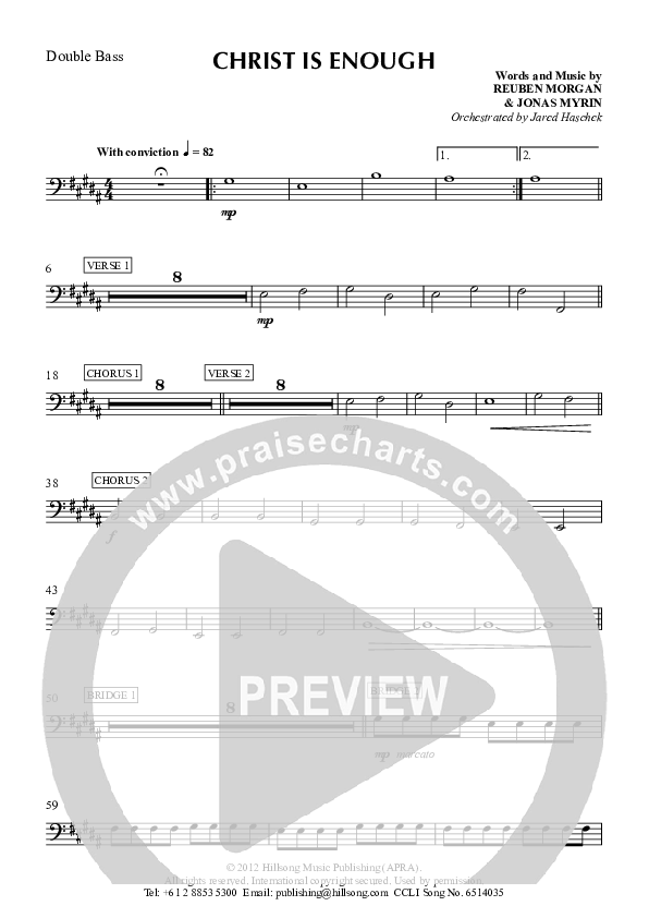 Christ Is Enough Double Bass (Hillsong Worship)