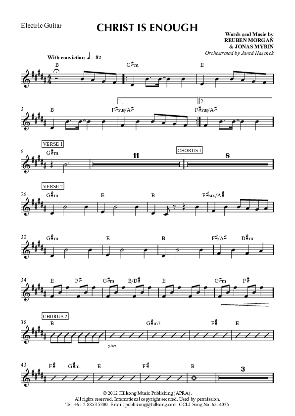 Christ Is Enough Electric Guitar (Hillsong Worship)