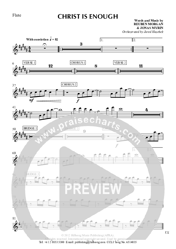 Christ Is Enough Flute (Hillsong Worship)