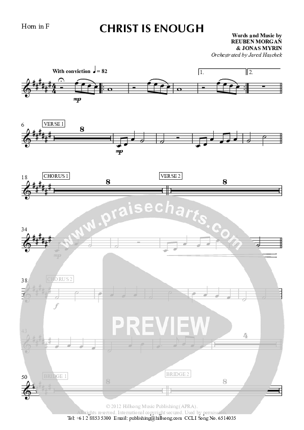 Christ Is Enough French Horn (Hillsong Worship)