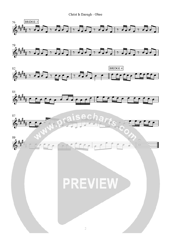 Christ Is Enough Oboe (Hillsong Worship)