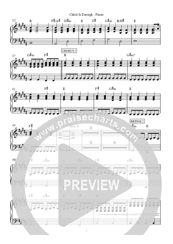 Christ Is Enough Piano/Vocal (SAT) (Hillsong Worship)