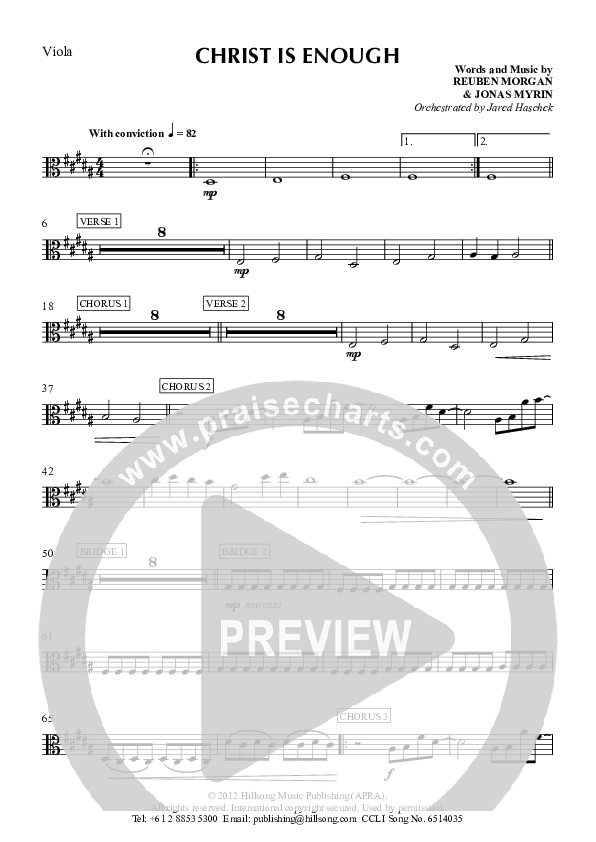 Christ Is Enough Viola (Hillsong Worship)