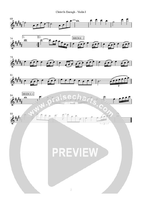 Christ Is Enough Violin 1 (Hillsong Worship)