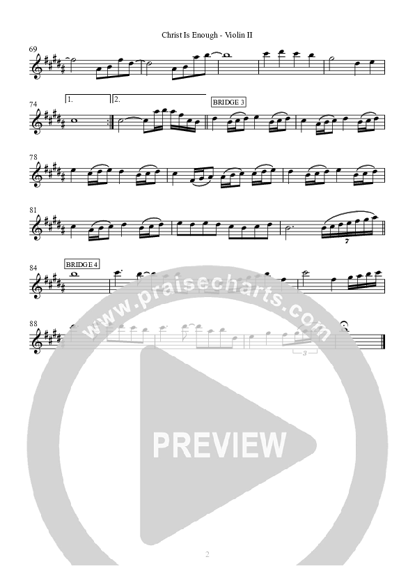 Christ Is Enough Violin 2 (Hillsong Worship)