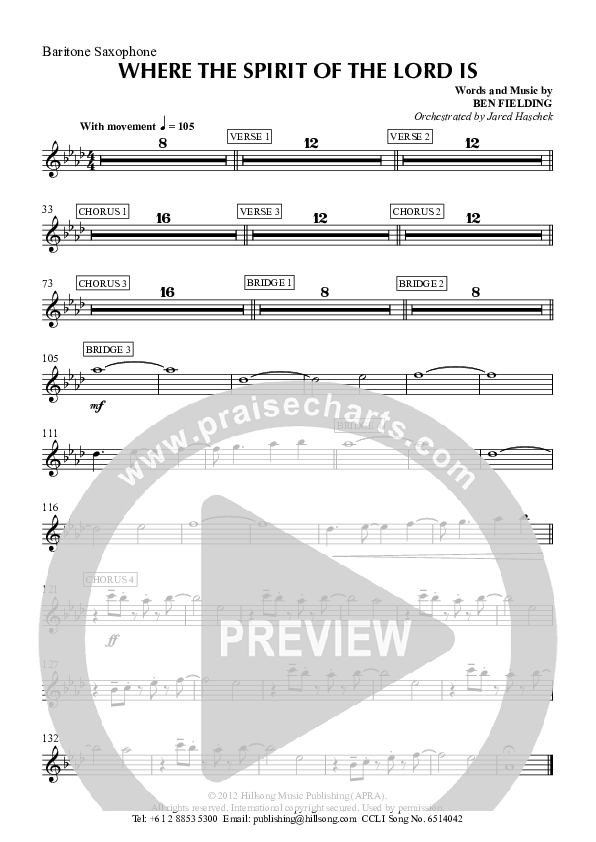 Where The Spirit Of The Lord Is Bari Sax (Hillsong Worship)