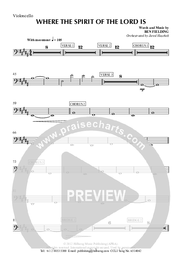 Where The Spirit Of The Lord Is Cello (Hillsong Worship)