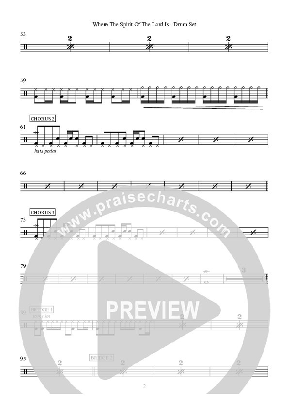 Where The Spirit Of The Lord Is Drum Set (Hillsong Worship)