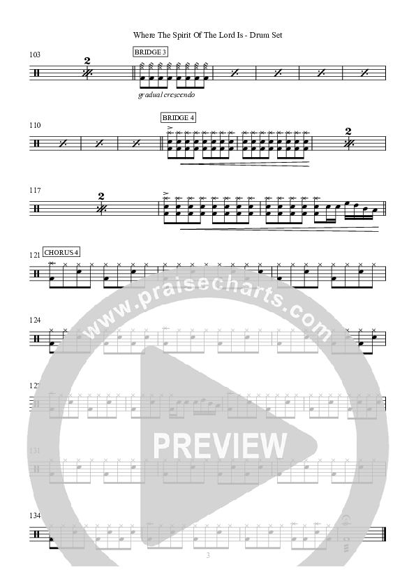 Where The Spirit Of The Lord Is Drum Set (Hillsong Worship)