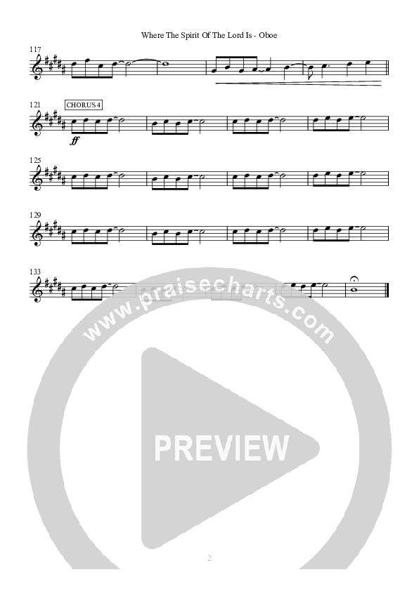 Where The Spirit Of The Lord Is Oboe (Hillsong Worship)