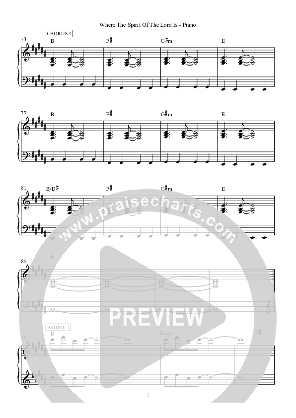 Where The Spirit Of The Lord Is Piano Sheet (Hillsong Worship)