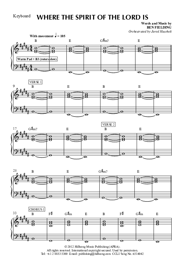 Where The Spirit Of The Lord Is Synth (Hillsong Worship)